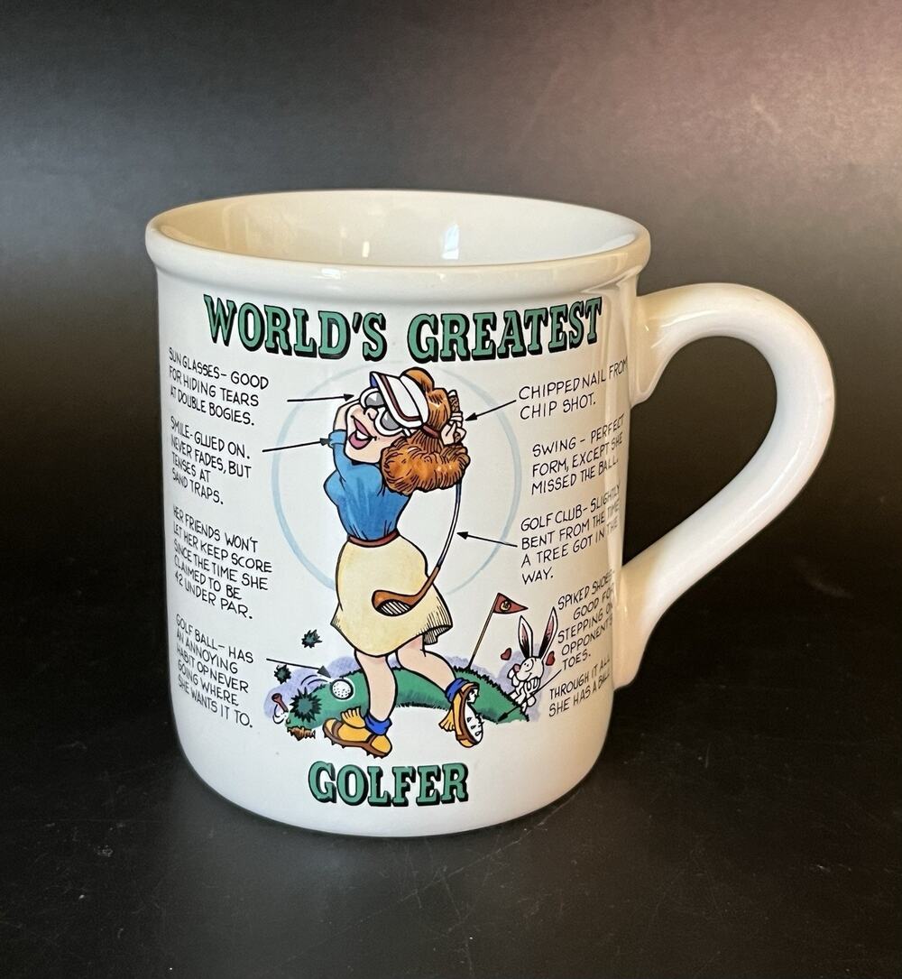 "World's Greatest Golfer" Vintage Coffee Mug Woman's Cup Papel Japan